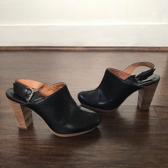 Madewell Shoes - Madewell Leather Clog Ankle Bootie Stacked Heel 7